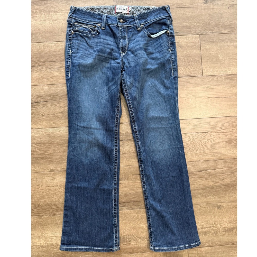 Ariat REAL Denim Womens 33R Blue Bootcut Jeans Mid Rise Stretch 10014022
